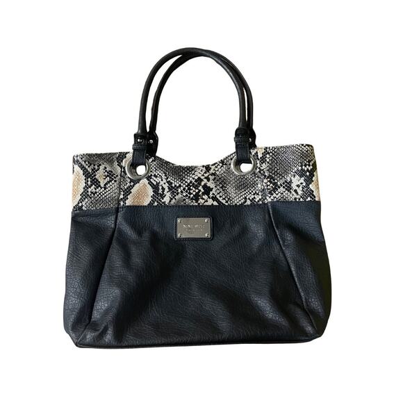 Nine West Snake Print Shoulder Handbag Purse Chic 90s Y2K - Picture 1 of 5